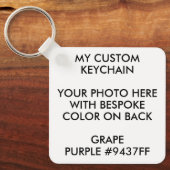 Schlüsselanhänger für Personalisiertes FOTO - LILA (Vorderseite)