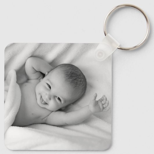 Schlüsselanhänger für personalisiertes Foto und Te (Rückseite)