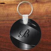 Schlüsselanhänger für Schwarz-Metallic-Geometric-D (Rückseite)