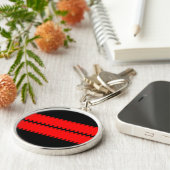 Schlüsselanhänger für schwarze rote Doppelrasterst (Seite)