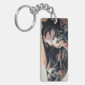 Schlüsselanhänger für Tabby-Cat-Rectangle, anpassb (Vorderseite links)