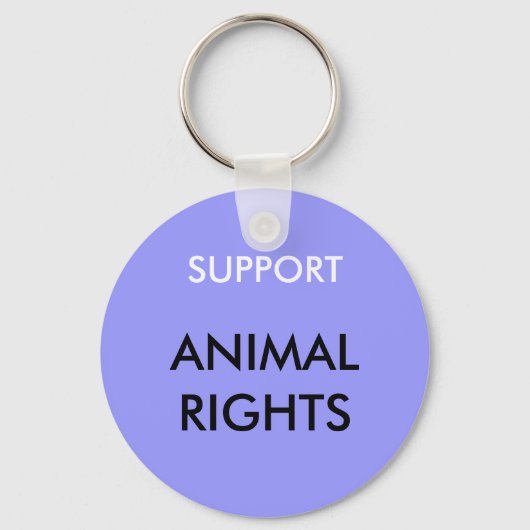 Schlüsselanhänger für Tierrechte, blau (Vorderseite)