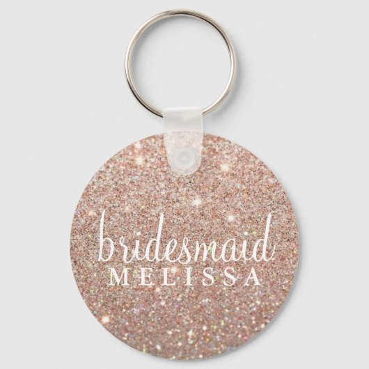 Schlüsselanhänger Glitzer Bridesmaid - Rose Gold (Vorderseite)