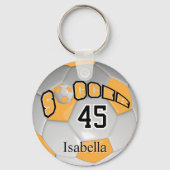 Schlüsselanhänger "Gold und White Soccer" (Vorderseite)