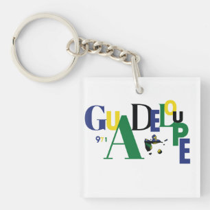 Schlüsselanhänger Guadeloupe Farbige Buchstaben   