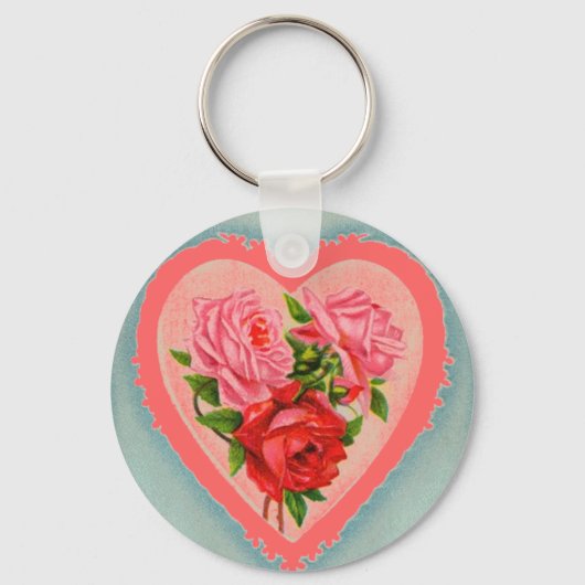 Schlüsselanhänger Herz und Rose (Vorderseite)