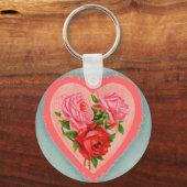 Schlüsselanhänger Herz und Rose (Vorderseite)