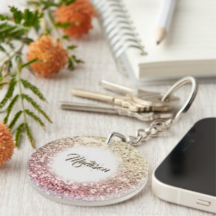 Schlüsselanhänger Hübscher Glitter Monogramm Name