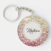 Schlüsselanhänger Hübscher Glitter Monogramm Name (Vorderseite)