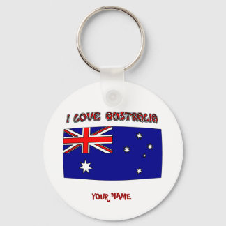 Schlüsselanhänger I Liebe Australien Fahne deinen 