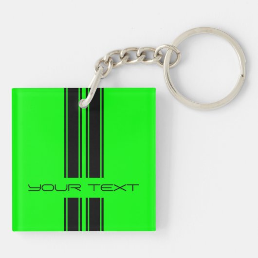Schlüsselanhänger - Ihr Text - Schwarzes/Limones (Rückseite)