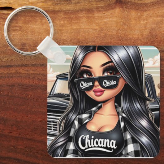 Schlüsselanhänger im Chicana-Stil (Vorderseite)