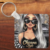 Schlüsselanhänger im Chicana-Stil (Vorderseite)