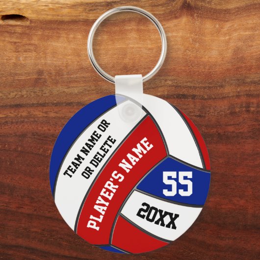 Schlüsselanhänger in Rot und Blau, Ihr Text (Vorderseite)