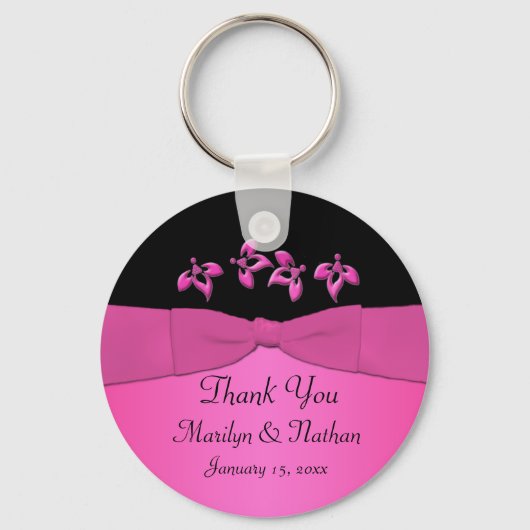 Schlüsselanhänger in Schwarz-Rosa (Vorderseite)