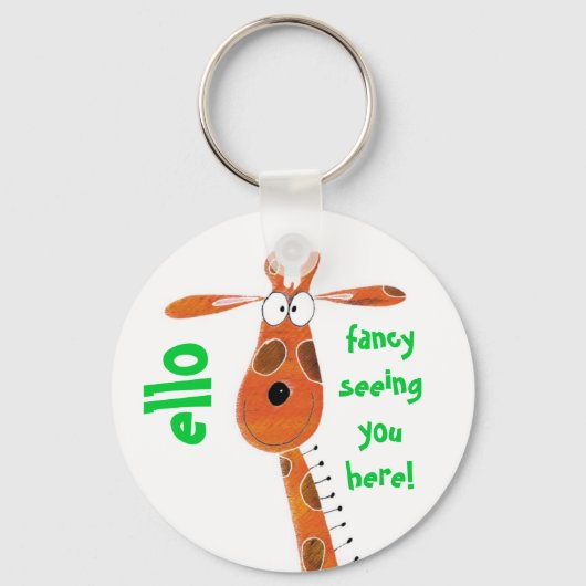 Schlüsselanhänger / Keyring.. Funky Giraffe (Vorderseite)
