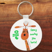Schlüsselanhänger / Keyring.. Funky Giraffe (Vorderseite)