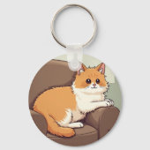 Schlüsselanhänger & Lanyards (Niedliche Katze mit  (Rückseite)