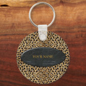 Schlüsselanhänger Leopard Stone Fügen Sie Ihren Na (Vorderseite)