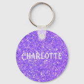 Schlüsselanhänger lila funkelnder Glitzer (Vorderseite)