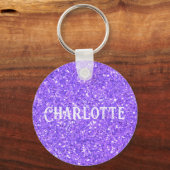 Schlüsselanhänger lila funkelnder Glitzer (Vorderseite)