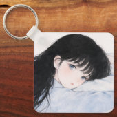 Schlüsselanhänger Mädchen Nickerchen (Vorderseite)