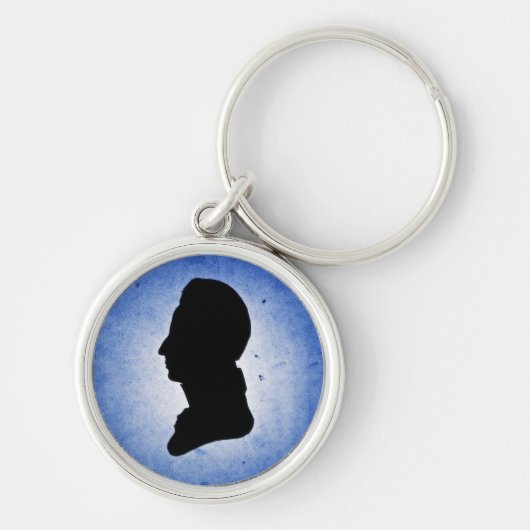 Schlüsselanhänger "Man Silhouette on Blue" (Vorne)
