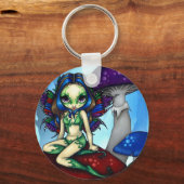 Schlüsselanhänger "Masked Fairy on Mushrooms" (Vorderseite)