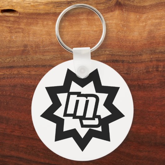 Schlüsselanhänger MG-Symbol (B/W) (Vorderseite)