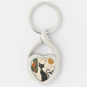 Schlüsselanhänger Mid-Century-Katze