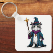 Schlüsselanhänger Mini-Zauberkatze mit magischem S (Vorderseite)