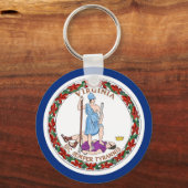 Schlüsselanhänger mit der Flagge des Staat Virgini (Vorderseite)