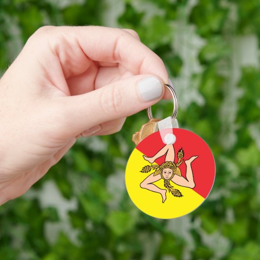 Schlüsselanhänger mit der Flagge Siziliens, Italie (Hand)