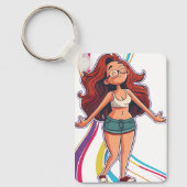 Schlüsselanhänger mit einem glücklichen Mädchen un (Vorderseite)