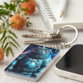 Schlüsselanhänger mit einer Astronautenkatze im We (Vorderseite rechts)