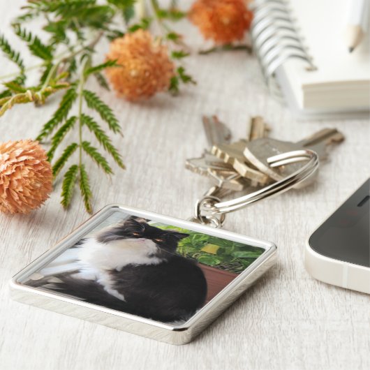 Schlüsselanhänger mit einer Katze auf ihm (Seite)