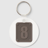 Schlüsselanhänger mit einer Metallnummer acht (Vorderseite)