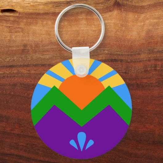 Schlüsselanhänger mit Fahne von Manitou Springs, C (Rückseite)