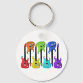 Schlüsselanhänger mit farbigen Gitarren (Vorderseite)