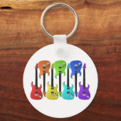 Schlüsselanhänger mit farbigen Gitarren (Vorderseite)