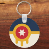 Schlüsselanhänger mit Flagge von Tulsa, Oklahoma (Rückseite)