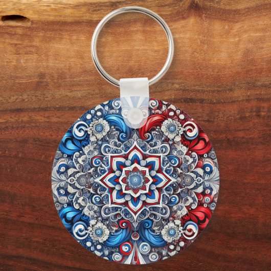 Schlüsselanhänger mit französischem Farbdesign (Rückseite)