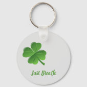 Schlüsselanhänger mit grüner Klee (Vorderseite)