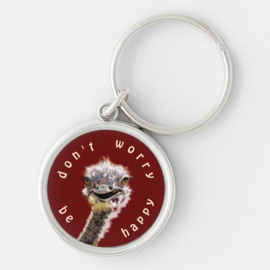 Schlüsselanhänger mit Happy Ostrich - Mach dir kei (Vorne)