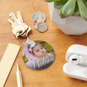 Schlüsselanhänger mit individuellem Babyfoto und N