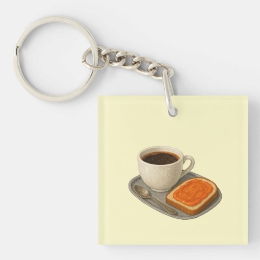 Schlüsselanhänger mit Kaffee und Toast (Vorderseite)