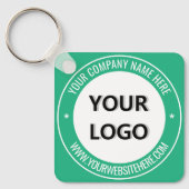 Schlüsselanhänger mit Logos und Text in der Untern (Vorderseite)