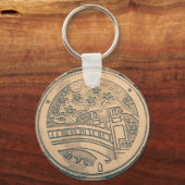 Schlüsselanhänger mit Manhole-Abdeckung und Kopfst (Vorderseite)