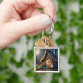 Schlüsselanhänger mit niedlicher Gnome Kabine (Hand)