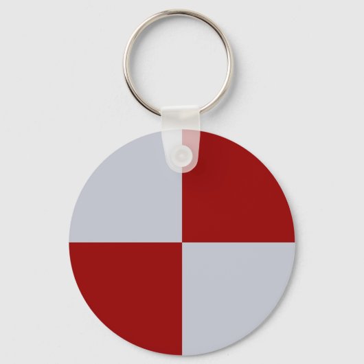 Schlüsselanhänger mit roten und grauen hintereinan (Vorderseite)